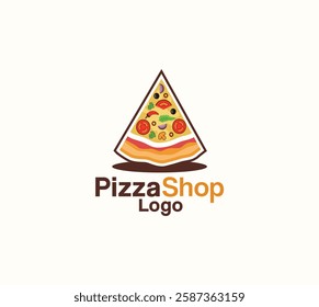 pizza shop vector logo design