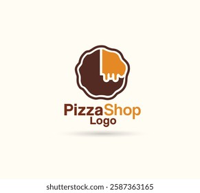 pizza shop vector logo design