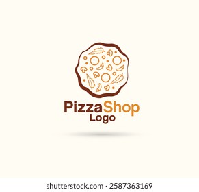 pizza shop vector logo design