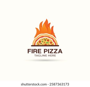 pizza shop vector logo design