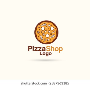 pizza shop vector logo design