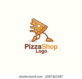 pizza shop vector logo design