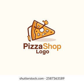 pizza shop vector logo design