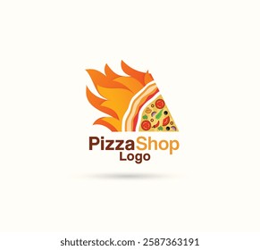 pizza shop vector logo design