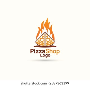 pizza shop vector logo design