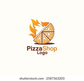 pizza shop vector logo design