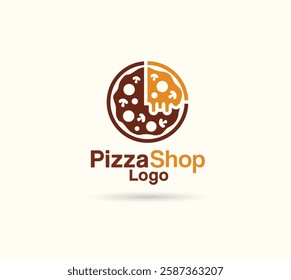 pizza shop vector logo design