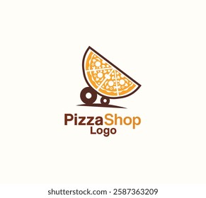 pizza shop vector logo design