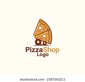 pizza shop vector logo design