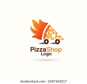 pizza shop vector logo design