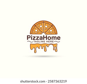 pizza shop vector logo design