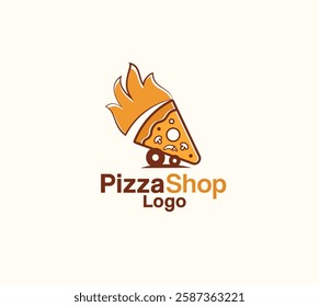 pizza shop vector logo design