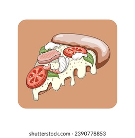 Pizza con camarón y queso