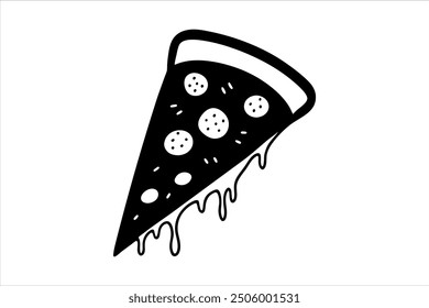 Pizza Silhouette Vector Art for Design Projects