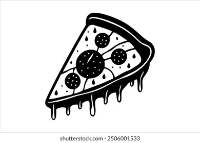 Pizza Silhouette Vector Art for Design Projects