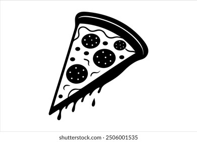 Pizza Silhouette Vector Art for Design Projects