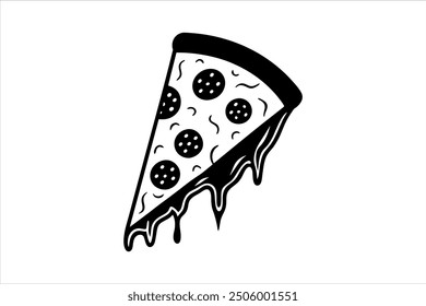 Pizza Silhouette Vector Art for Design Projects