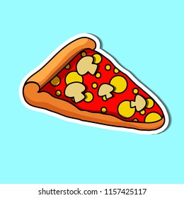 Pizza of simple color illustrations
