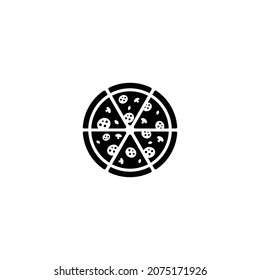 Pizza simple flat icon vector illustration