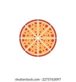 Pizza simple food vector logo icon. Abstract vector graphics simple elegant flat illustration style.