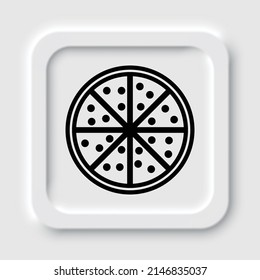Pizza simple icon vector. Flat design. Neumorphism design.ai