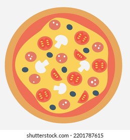 Pizza simple ilustración vectorial aislada.