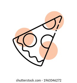 Pizza simple line icon. Flat pizza logo design template. Street fast food symbol line illustration. Modern fast food concept for bar, cafe, diner, delivery