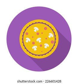 Pizza. Single flat color icon. Vector illustration.