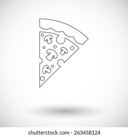 Pizza. Single flat icon on white background. Vector illustration.