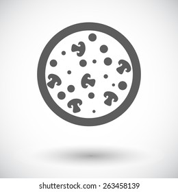 Pizza. Single flat icon on white background. Vector illustration.
