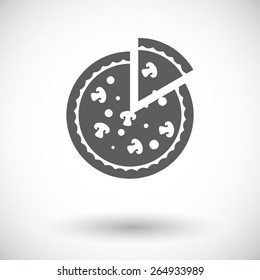 Pizza. Single flat icon on white background. Vector illustration.
