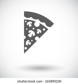 Pizza. Single flat icon on white background. Vector illustration.