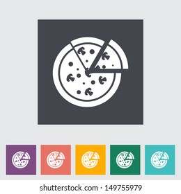 Pizza. Single flat icon. Vector illustration.