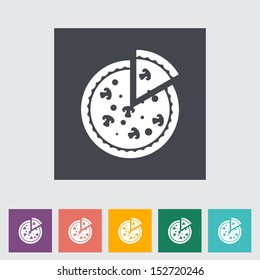 Pizza. Single flat icon. Vector illustration.