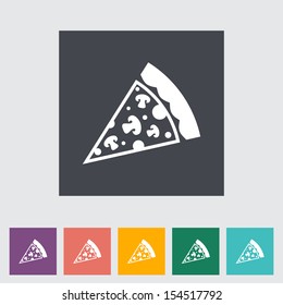 Pizza. Single flat icon. Vector illustration.