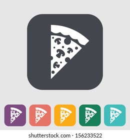 Pizza. Single flat icon. Vector illustration.