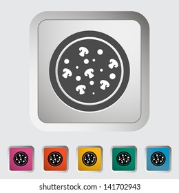 Pizza. Single icon. Vector illustration.