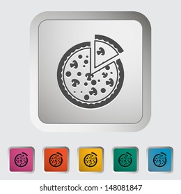 Pizza. Single icon. Vector illustration.