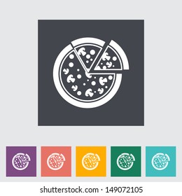 Pizza. Single icon. Vector illustration.