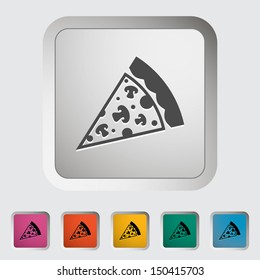Pizza. Single icon. Vector illustration.