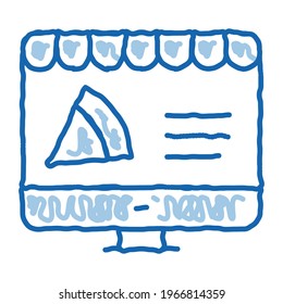 Pizza Site Order sketch icon vector. Hand drawn blue doodle line art Pizza Site Order isometric sign. isolated symbol illustration