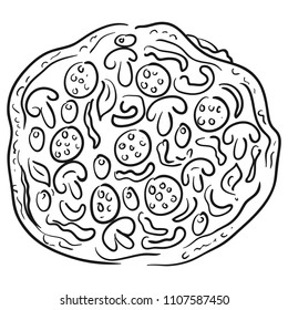 Pizza. Sketch. Vector illustration