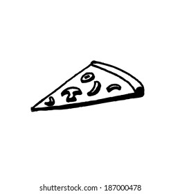 Pizza sketch. Vector llustration.