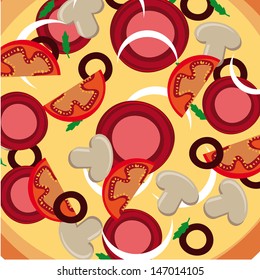 pizza skin over dish background vector illustration 