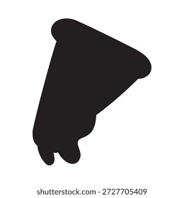 Pizza Slice Black Silhouette Vektor, minimalistisches Design, einfaches italienisches Food-Symbol auf weißem Hintergrund.