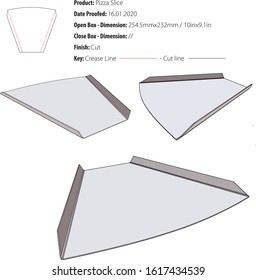 Pizza Slice box template die cut vector