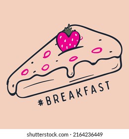 Pizza Slice breakfast love shape strawberry fruit