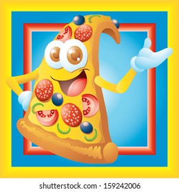 pizza slice cartoon character