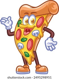 pizza slice cartoon character walking pose