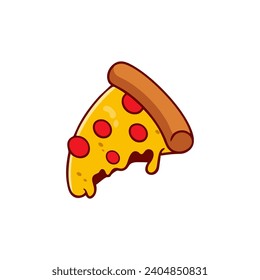 Pizza Slice Cartoon Vector Illustration